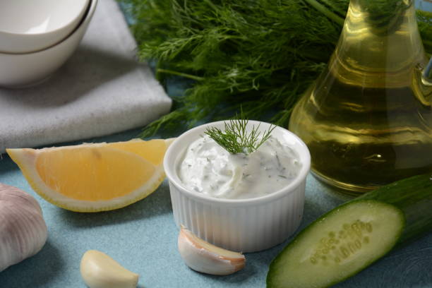 istock Traditional greek dip sauce or dressing tzatziki 1322610719