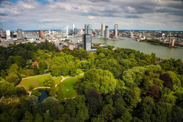 Photo of Rotterdam Netherlands cityscape aerial view city