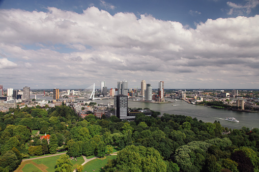 Rotterdam Netherlands cityscape aerial view city