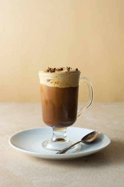 istock Coffee cold drink glass cup with ice cream 1322627085