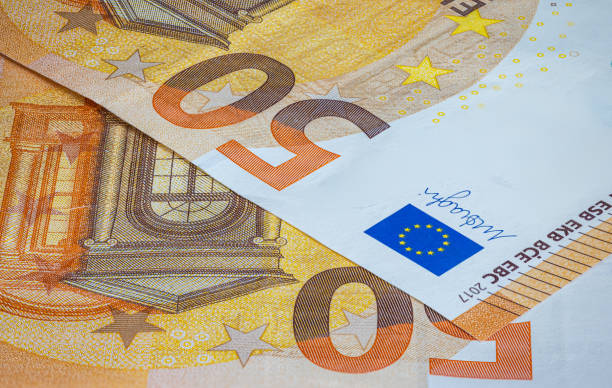 istock Macro close up on the design surface of 50 euro notes 1322632477