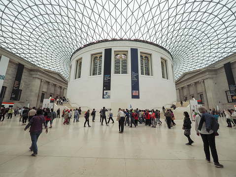 London, Uk - Circa June 2017: Tourists visiting the British Museum great court