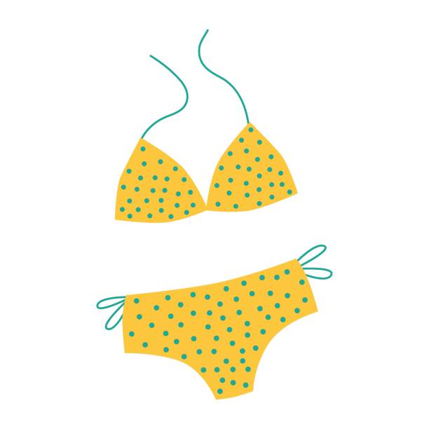 illustrations, cliparts, dessins animés et icônes de maillot de bain femme. illustration vectorielle plate isolée sur fond blanc. - bodysurfing