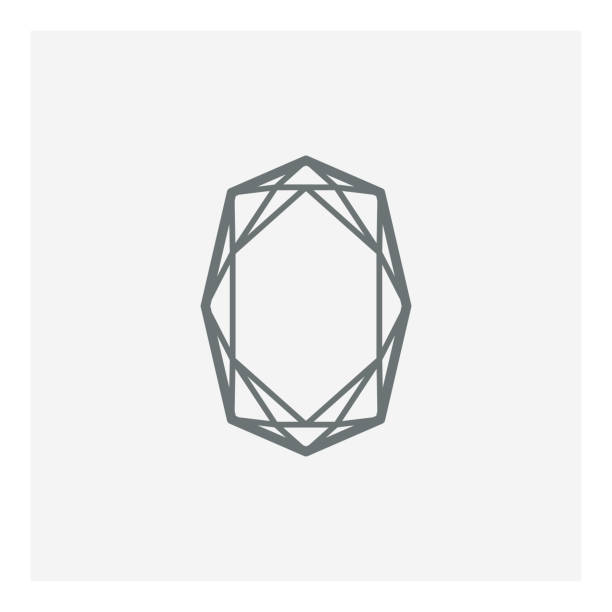 illustrazioni stock, clip art, cartoni animati e icone di tendenza di icona del vettore gemma - gem jewelry hexagon square