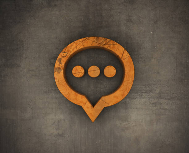 istock Wooden Speech Bubble Symbol on The Wall 1322644780