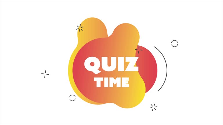 Quiz time for web design. Quiz symbol. Poster, banner. Animated