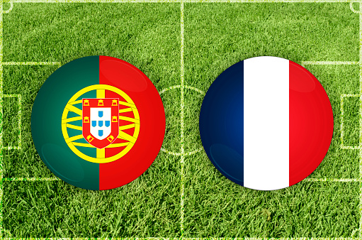 Concept for Football match Portugal vs France