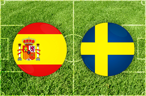 Concept for Football match Spain vs Sweden