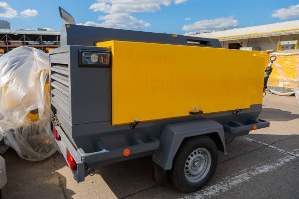 istock Mobile diesel compressor on wheels for supplying pneumatic air to devices 1322650027