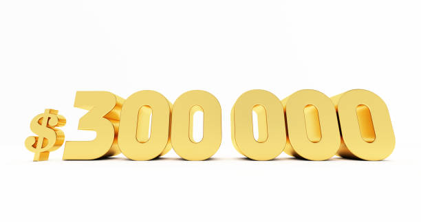 istock 3d render of golden $300000 Dollar isolated on white background 1322652100