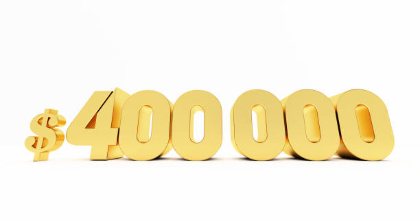 istock 3d render of golden $400000 Dollar isolated on white background 1322652101