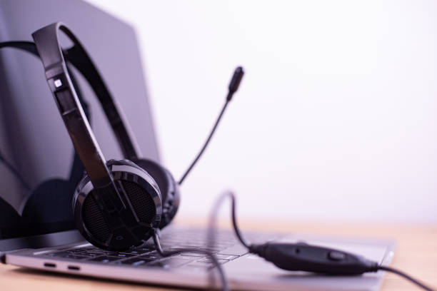 istock Call center and customer service support with VOIP headset 1322655859