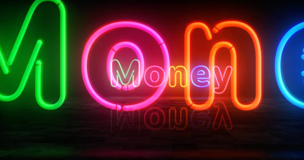 istock Money neon light 3d illustration 1322656611