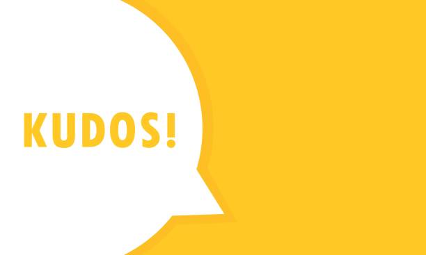 ilustrații de stoc cu kudos banner cu bule de vorbire. kudos text. poate fi folosit pentru afaceri, marketing și publicitate. vector eps 10. izolat pe fond alb - encore
