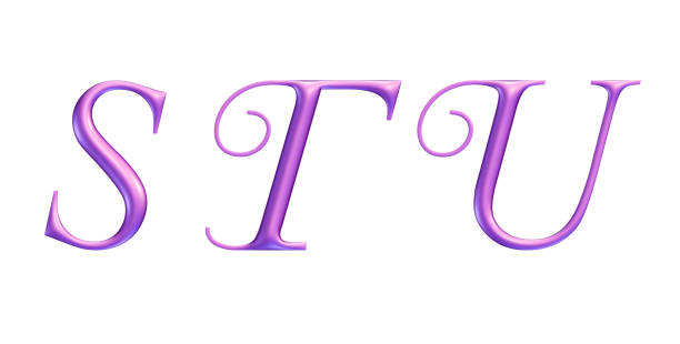 istock 3d alphabet, Pink letters  S T U, 3d illustration 1322659452