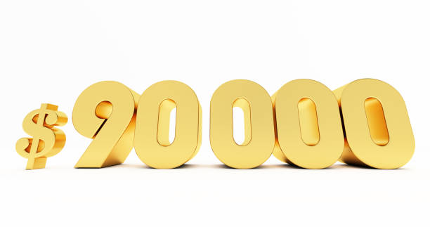 istock 3d render of golden $90000 Dollar isolated on white background 1322659878