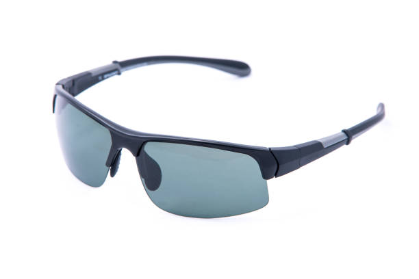 istock Side view. Fashion sunglasses black frames on white background. 1322660846