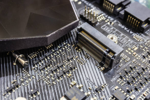 istock The M.2 connector interface for modern high speed and performance storage on the modern PC black motherboard 1322660955