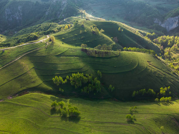 istock Beautiful spring landscape above the hills 1322660996