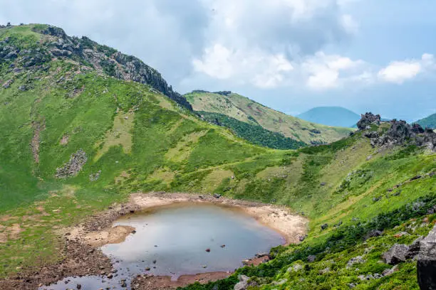 Photo of Mt. Hallasan. The highest mountain in Korea. there is a crater lake on the top