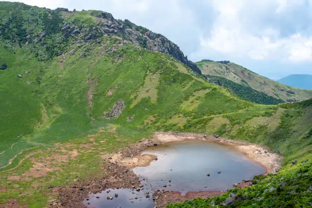 Photo of Mt. Hallasan. The highest mountain in Korea. there is a crater lake on the top