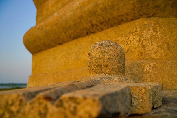 Old Temple in sunlight background