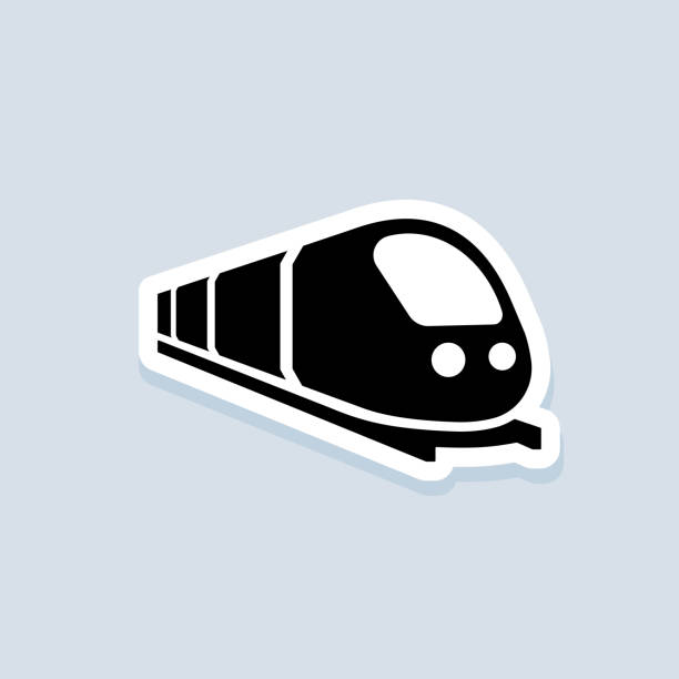 ilustrações de stock, clip art, desenhos animados e ícones de train sticker. trip way. journey concept. vector on isolated background. eps 10 - train steam train vector silhouette