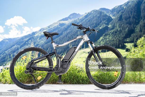E Bike Bicycle In Austria Stock Photo - Download Image Now - Electric Bicycle, Mountain, Battery