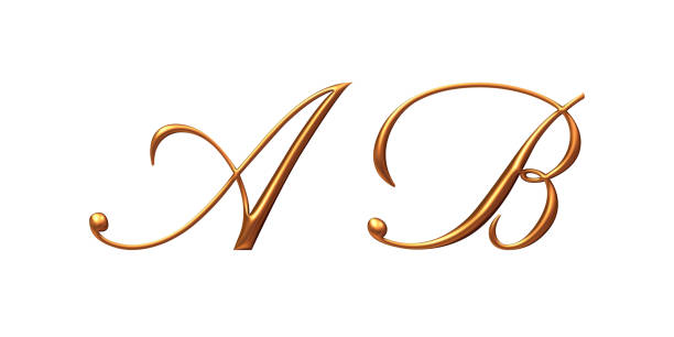 istock 3d alphabet, golden uppercase letters A B, 3d illustration 1322670753