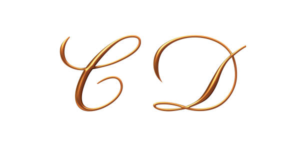 istock 3d alphabet, golden uppercase letters C D, 3d illustration 1322670757