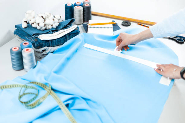 istock Dress pattern. Workplace of a seamstress. Individual tailoring 1322687164