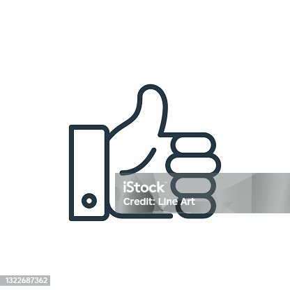 istock like icon vector from seo and marketing concept. Thin line illustration of like editable stroke. like linear sign for use on web and mobile apps, logo, print media.. 1322687362