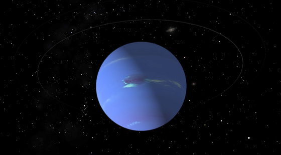 Uranus on a background of stars \