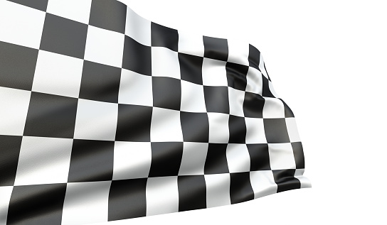 3d render Checkered (clipping path and isolated on white)