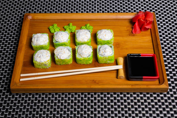 istock Sushi roll isolated on white close up 1322694906