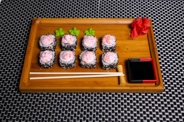 istock Sushi roll isolated on white close up 1322694982