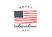 Cute hand drawn 4th of July design, lovely doodles, great for invitations, banners, wallpapers, cover image - vector design