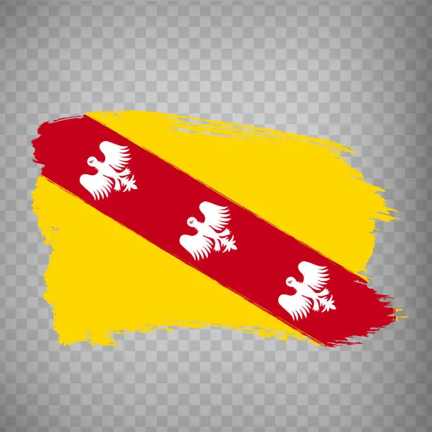 Vector illustration of Flag of Lorraine brush strokes. Flag Lorraine region of France on transparent background for your web site design, app, UI. French Republic.  EPS10.