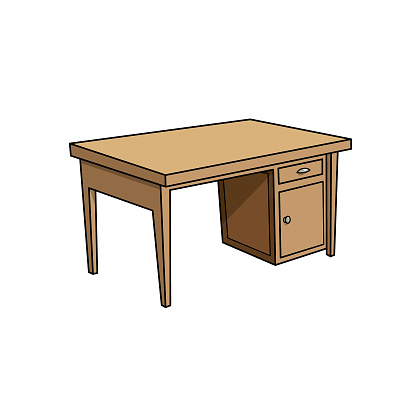 Cartoon working table pictures for kids which is a vector illustration for preschool and home training for parents and teachers.
