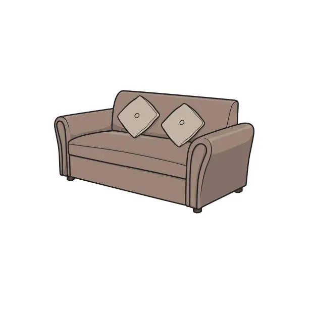 Vector illustration of Cartoon sofa picture for children which is a vector illustration for preschool and home training for parents and teachers.