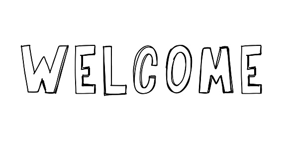 Welcome Letrice Welcome Hand Lettering Vector Text Phrase Black Stock Illustration ...