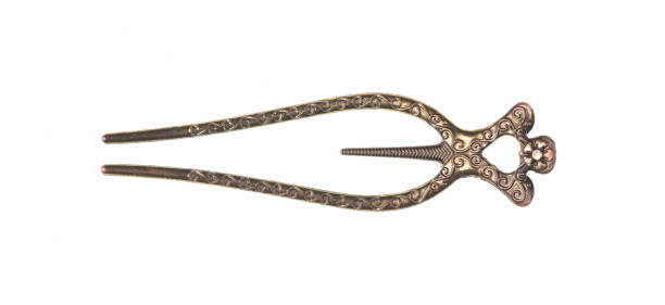ancient hair clip isolated on white background