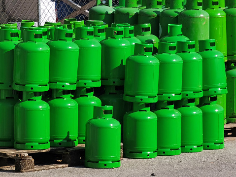 lpg gass propane  bottles green new many