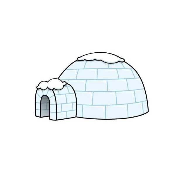 Vector illustration of Cartoon igloo pictures for kids This is a vector illustration for preschool and home training for parents and teachers.