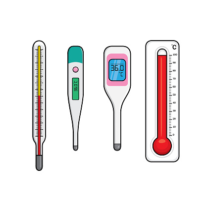 Cartoon thermometer picture for children This is a vector illustration for preschool and home training for parents and teachers.