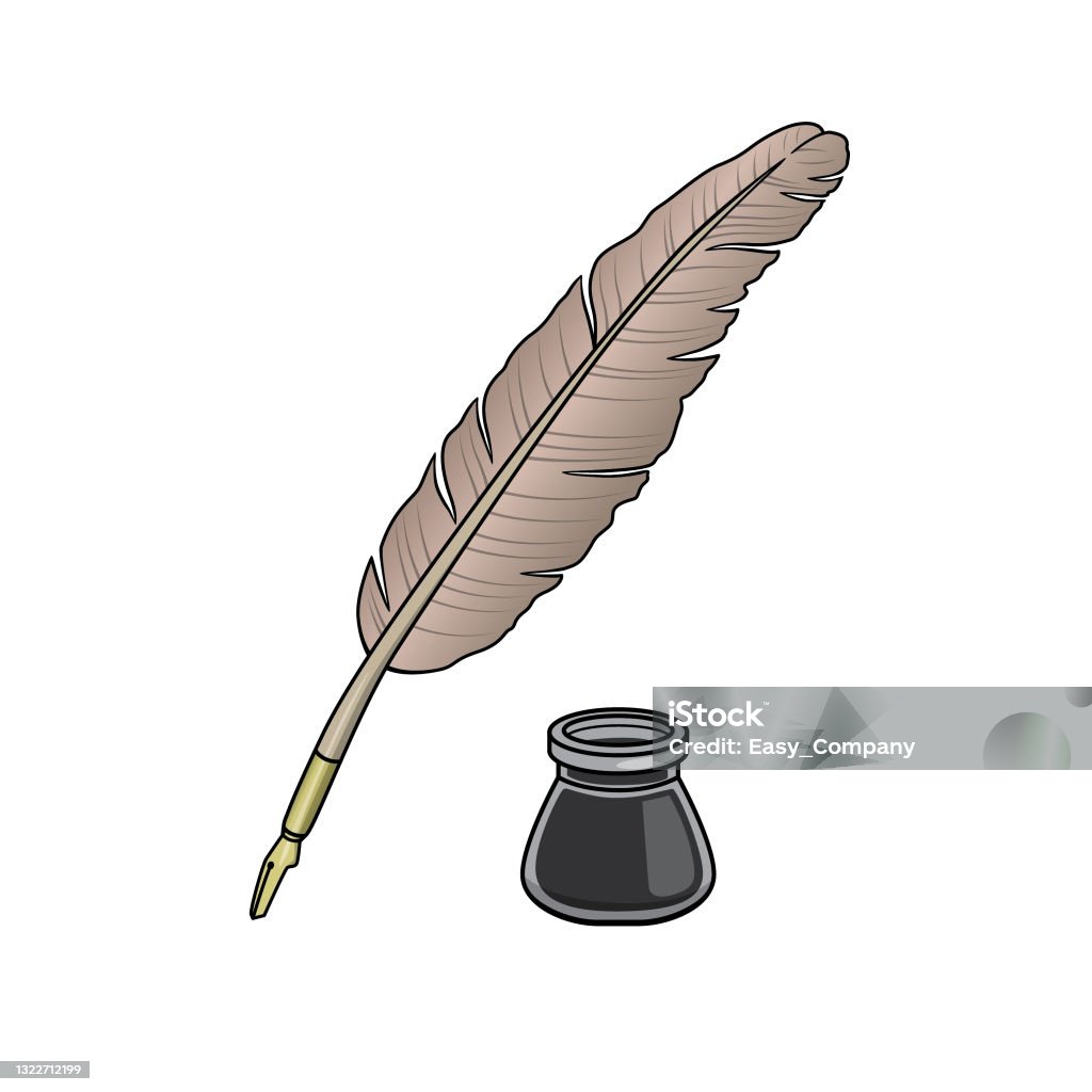 Cartoon Quill Pen For Kids This Is A Vector Illustration For Preschool And  Home Training For Parents And Teachers Stock Illustration - Download Image  Now - iStock