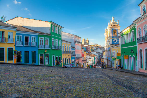 pelourinho, en salvador, capital del estado de bahía. - urban scene brazil architecture next to fotografías e imágenes de stock