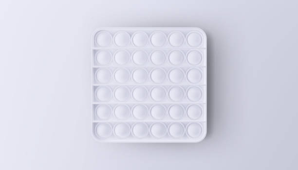 istock New popular sensory anti-stress toy - Pop it. White toy isolated on a white background. Realistic vector 3D illustration 1322714780