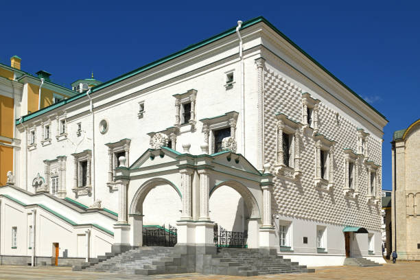 istock Faceted Chamber (1487-1491) lined with white stone blocks, each faceted on four sides. Moscow Kremlin 1322717521