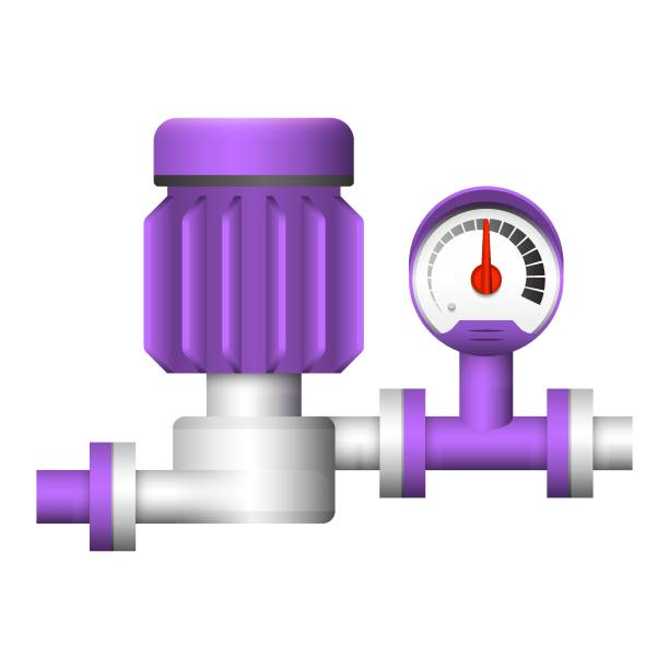 물 펌프 및 압력 게이지 벡터 일러스트 디자인. - turbine small electric motor electricity stock illustrations